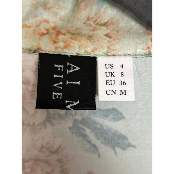 LAI MENG FIVE CATS Women's M Floral Print Long Sleeves Button Down Casual Blouse - Picture 4 of 7